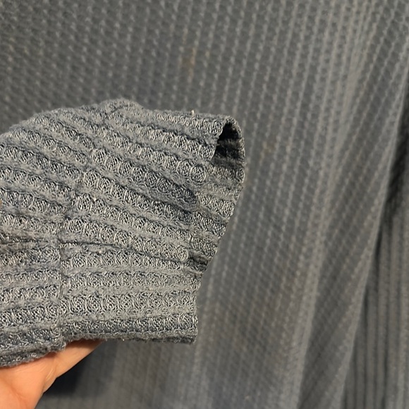 SHEIN Blue Ribbed Polo Collar Sweatshirt - Picture 4 of 5